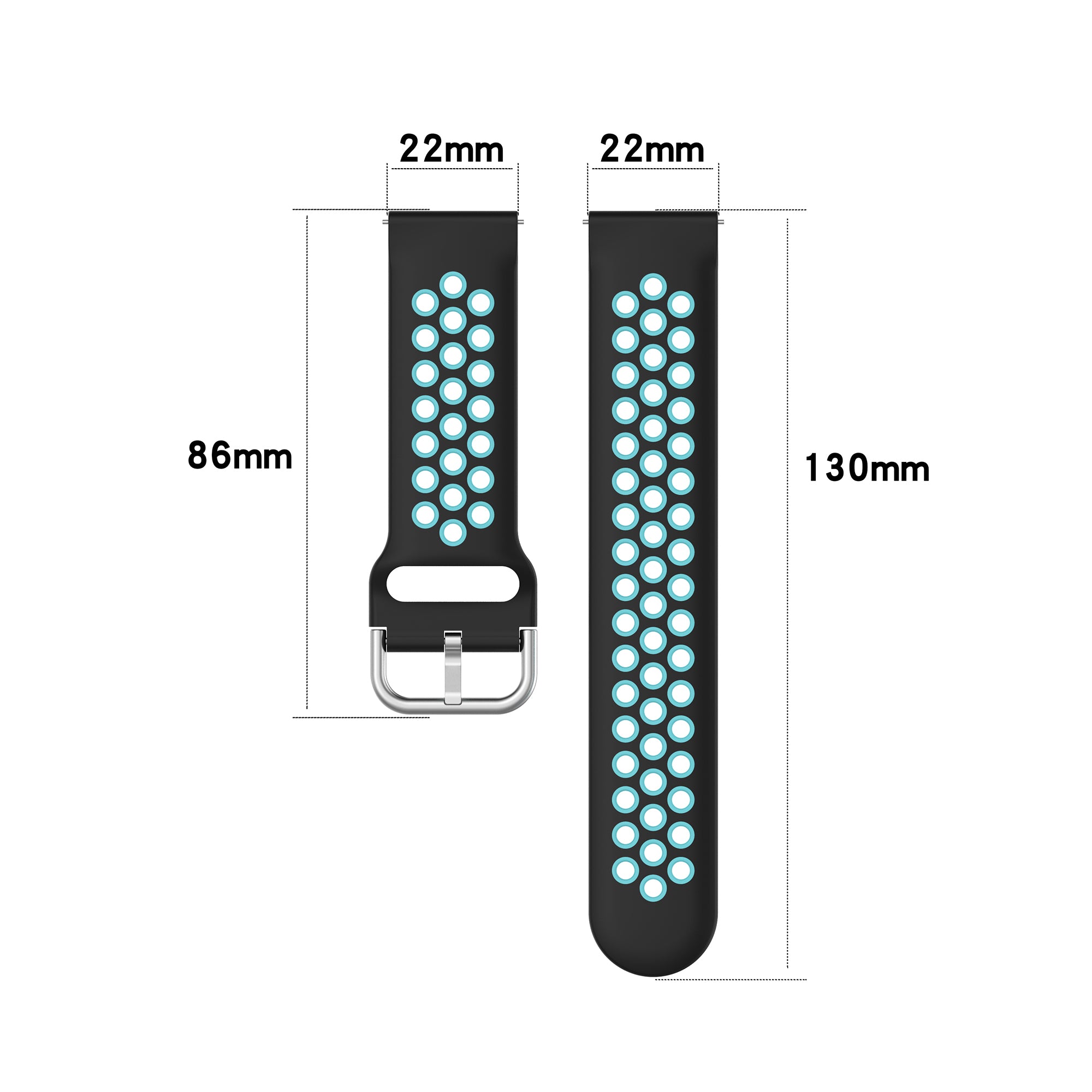 Dual Color Metal Buckle Adjustable Silicone Watch Band Strap 22mm for Huawei Watch 3 Watch 3 Pro Dual Color Metal Buckle Adjustable Silicone Watch Band Strap 22mm for Huawei Watch 3 Watch 3 Pro